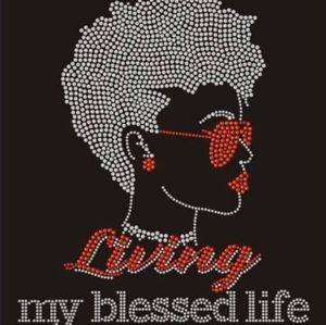 Living my Blessed Life Bling Tee red or pink bling